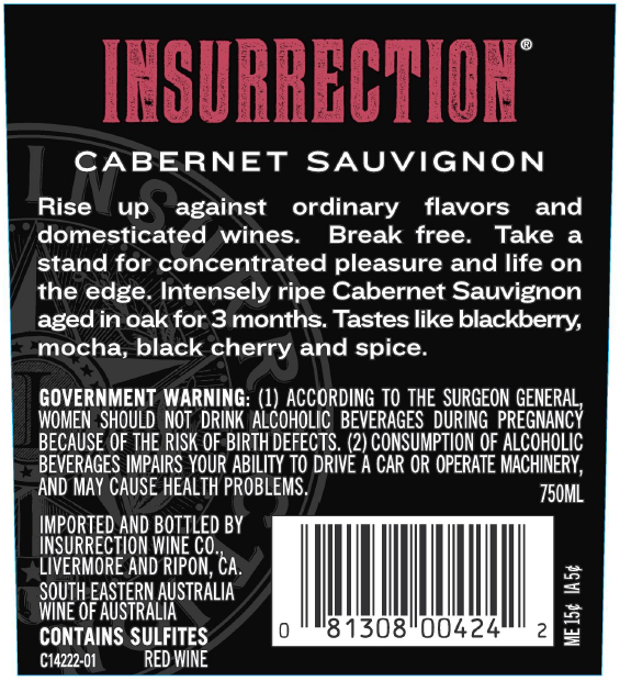 slide 3 of 4, Insurrection Cabernet Sauvignon 750 ml, 750 ml