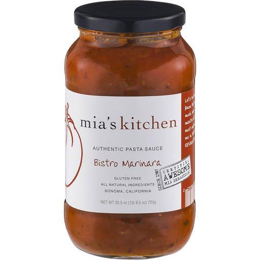 slide 2 of 18, Mia's Kitchen Bistro Marinara Pasta Sauce, 25.5 oz