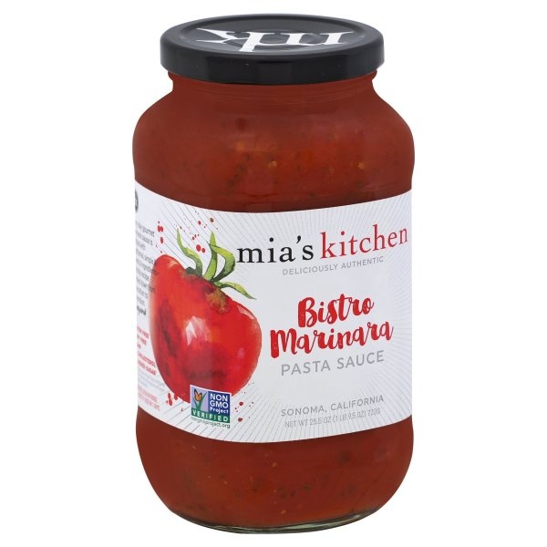 slide 1 of 18, Mia's Kitchen Bistro Marinara Pasta Sauce, 25.5 oz