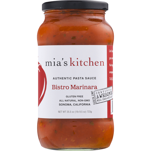 slide 8 of 18, Mia's Kitchen Bistro Marinara Pasta Sauce, 25.5 oz