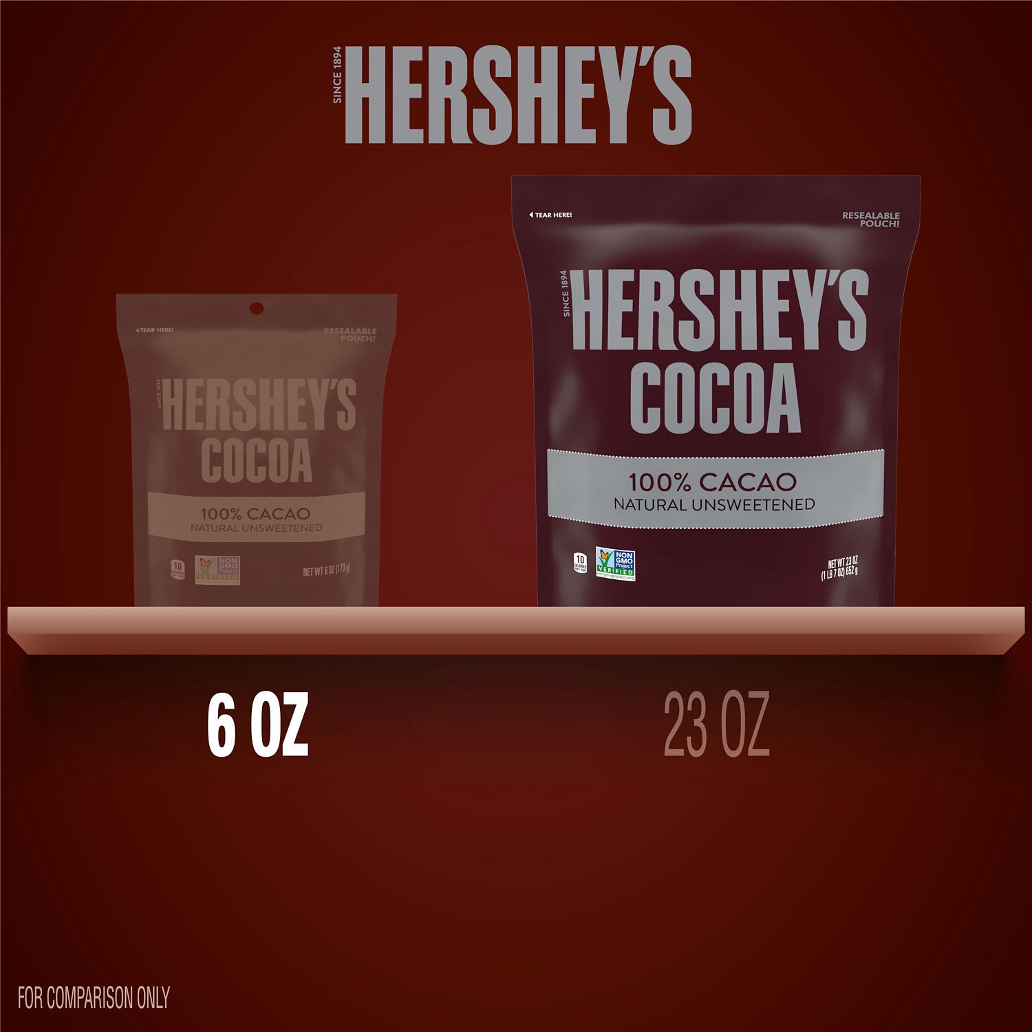 slide 6 of 9, hershey 100 cocoa natr, 23 oz