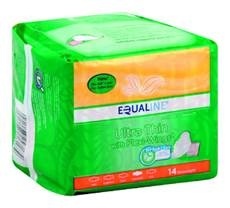 slide 1 of 1, Equaline Overnight Ultra Thin Pad with Wings, 14 ct