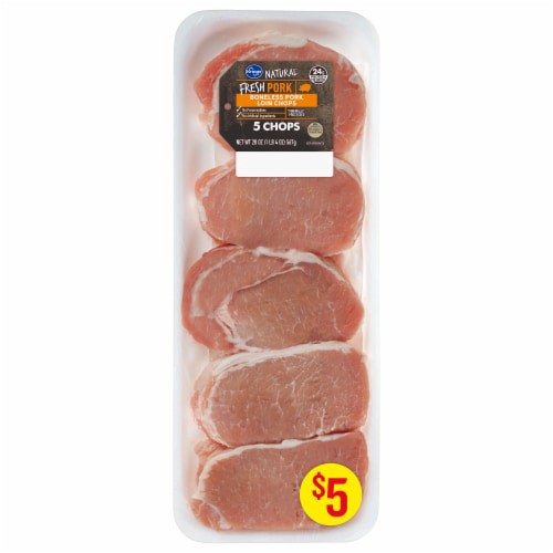 slide 1 of 2, Kroger® Fresh Naturalˆ Pork Loin Chops Boneless, 1 ct