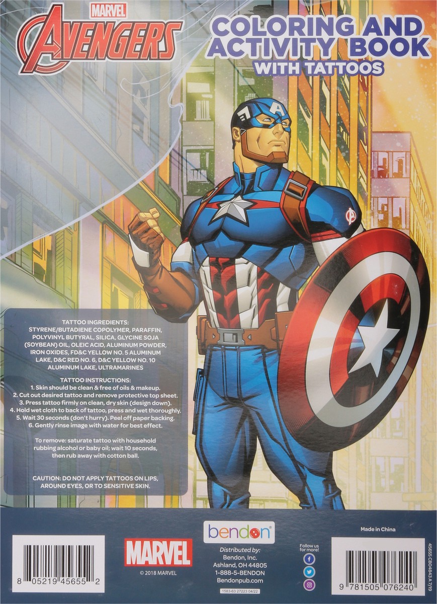 slide 8 of 9, Bendon Avengers Coloring & Activity Book with Tattoos 1 ea, 1 ct