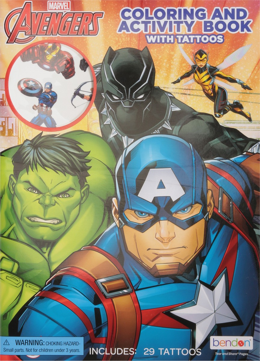 slide 7 of 9, Bendon Avengers Coloring & Activity Book with Tattoos 1 ea, 1 ct