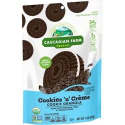 Cascadian Farm Organic Cookies 'n' Crème Cookie Granola, Whole Grain and Fiber, 11 oz