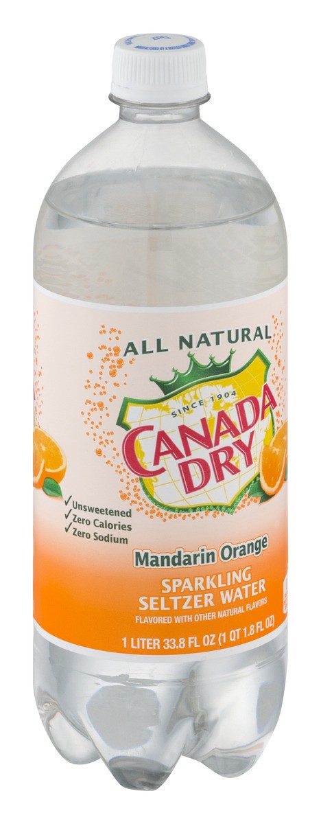 slide 9 of 9, Canada Dry Mandarin Orange Seltzer - 1 liter, 1 liter