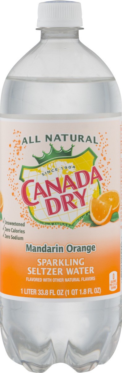 slide 8 of 9, Canada Dry Mandarin Orange Seltzer - 1 liter, 1 liter