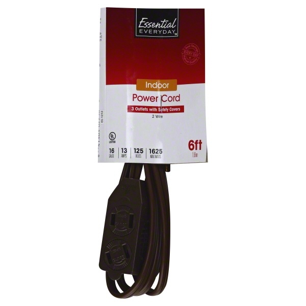 slide 1 of 6, Essential Everyday Brown Household Cord, 6 ft