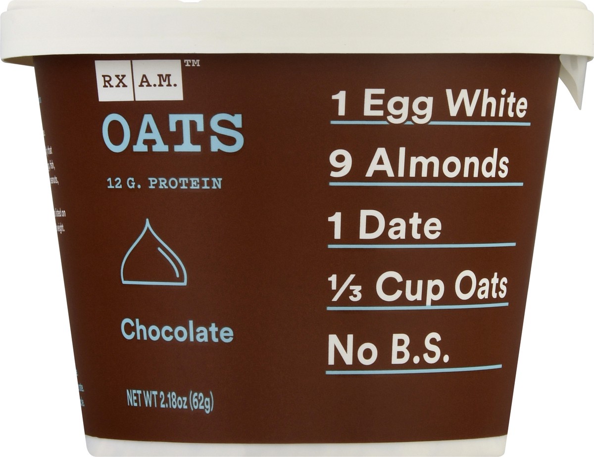 slide 4 of 9, RX A.M. Oats Oat Cup, Chocolate, 12g Protein, 2.18oz Cup, 1 Count, 2.18 oz