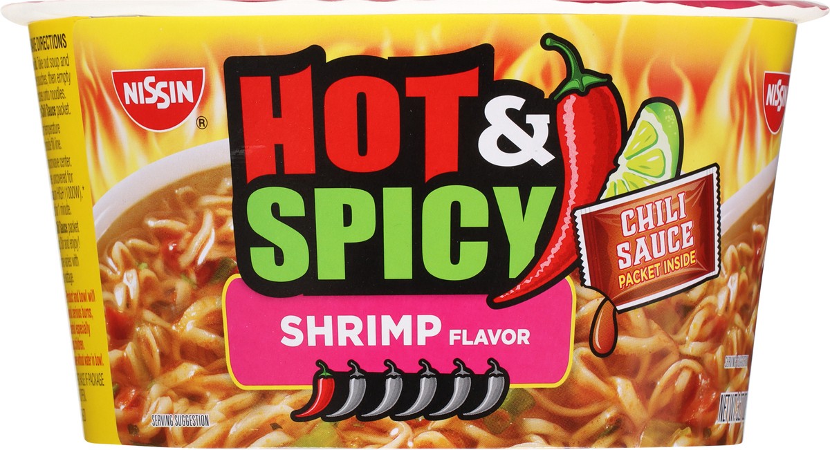 slide 3 of 9, Nissin Hot & Spicy Shrimp Flavor Ramen Noodle Soup 3.27 oz, 3.27 oz