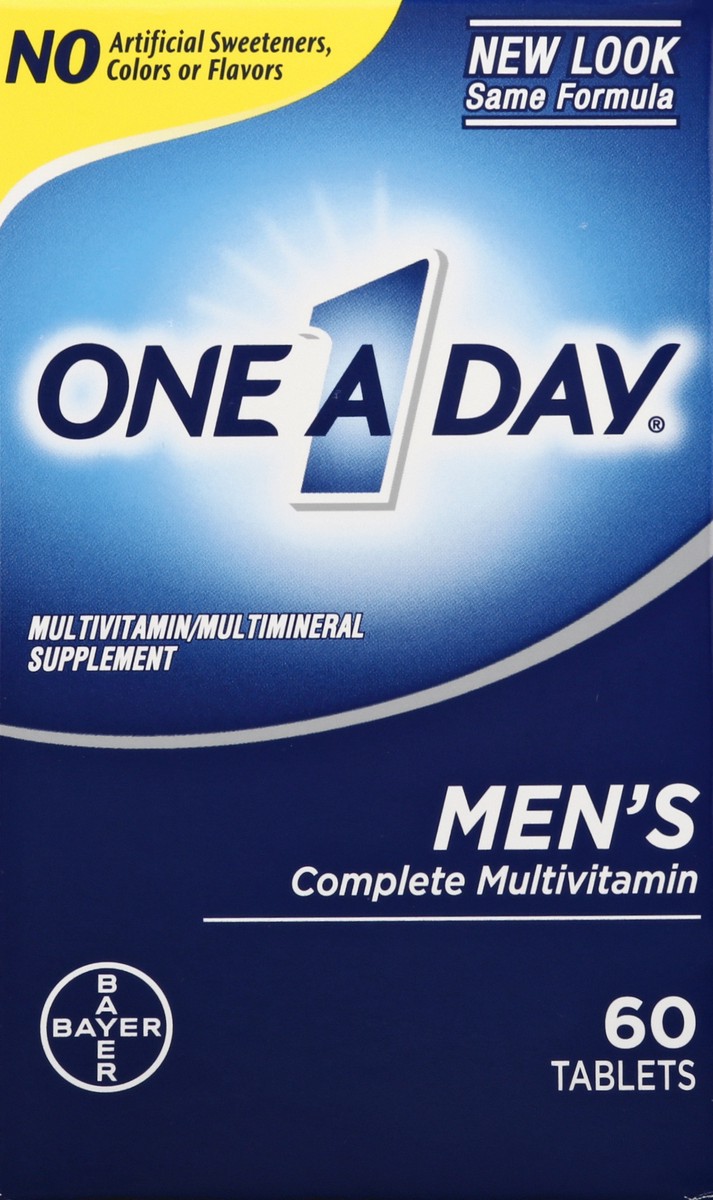 slide 1 of 9, One A Day Tablets Men's Complete Multivitamin 60 ea, 60 ct