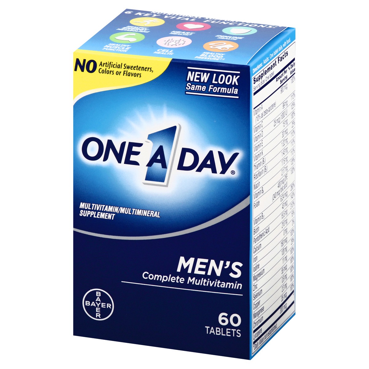 slide 3 of 9, One A Day Tablets Men's Complete Multivitamin 60 ea, 60 ct