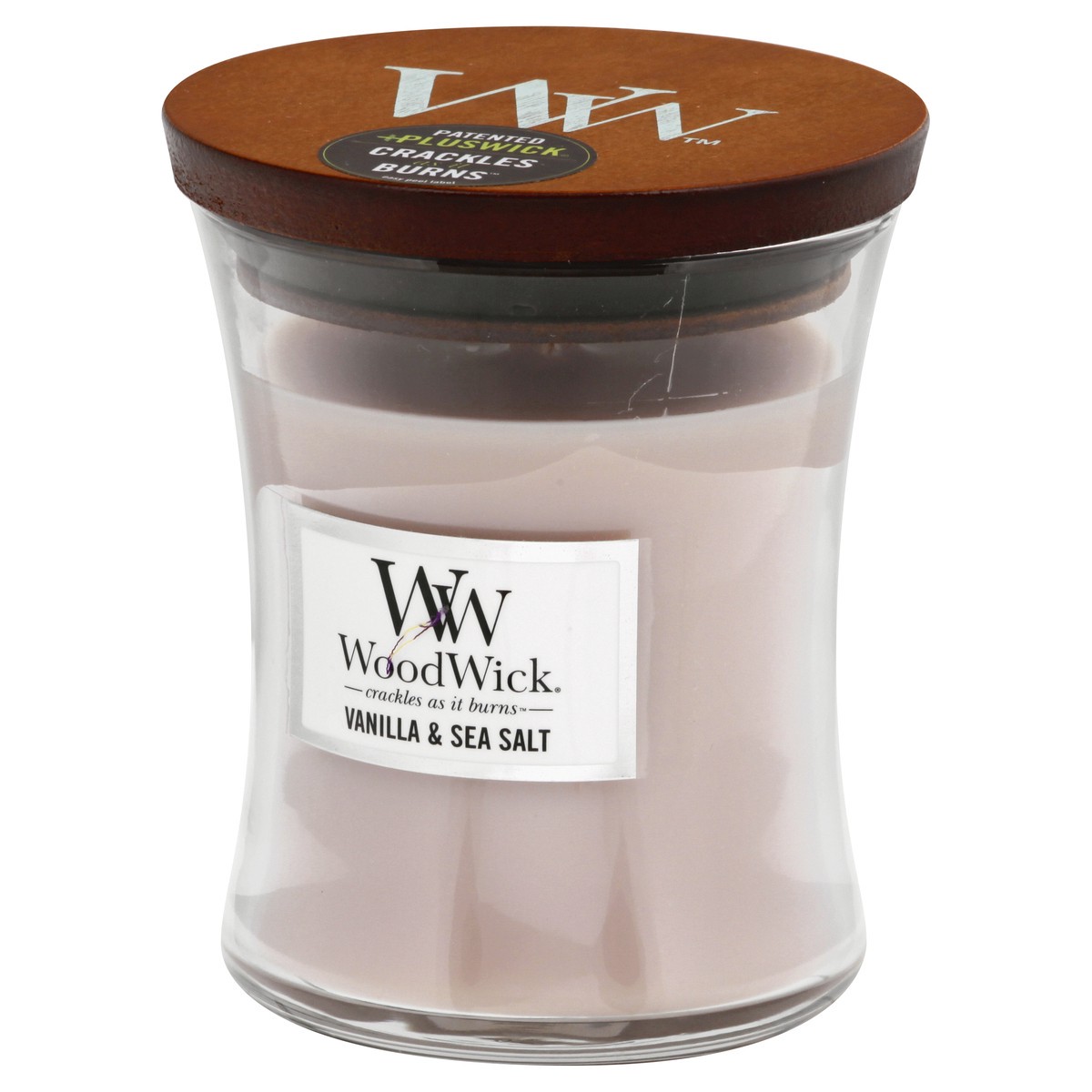 slide 8 of 10, Woodwick Candle Medium Jar Vanilla Sea Salt, 10.5 oz