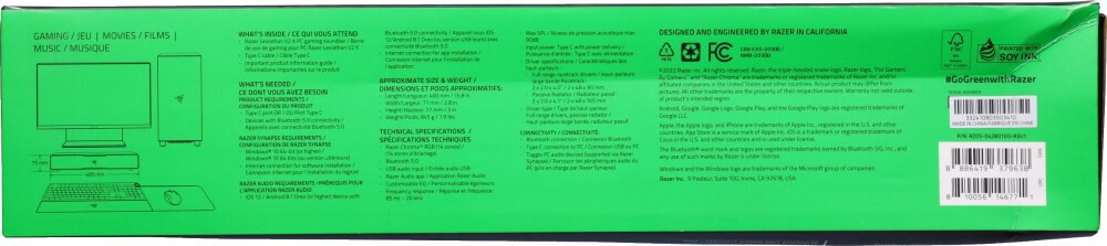 slide 5 of 6, Razer Leviathan V2 X PC Gaming Soundbar 1 ea, 1 ct