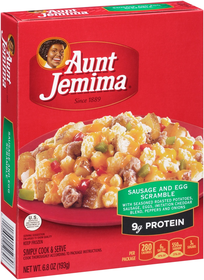 slide 1 of 1, Aunt Jemima Sausage and Egg Scramble, 6.8 oz