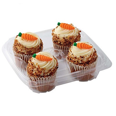 slide 1 of 1, H-E-B Sensational Carrot Cupcakes, 4 ct