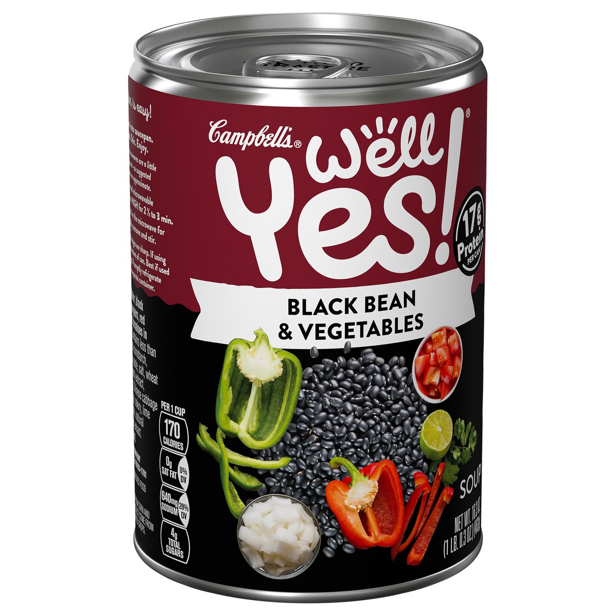 slide 2 of 9, Campbell's Well Yes! Black Bean & Vegetables Soup, 16.3 Ounce Can, 16.3 oz