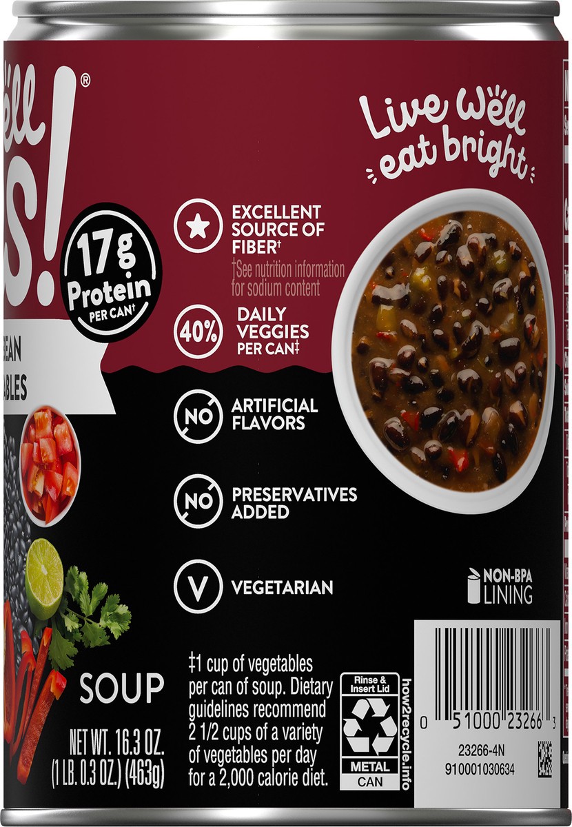 slide 4 of 9, Campbell's Well Yes! Black Bean & Vegetables Soup, 16.3 Ounce Can, 16.3 oz