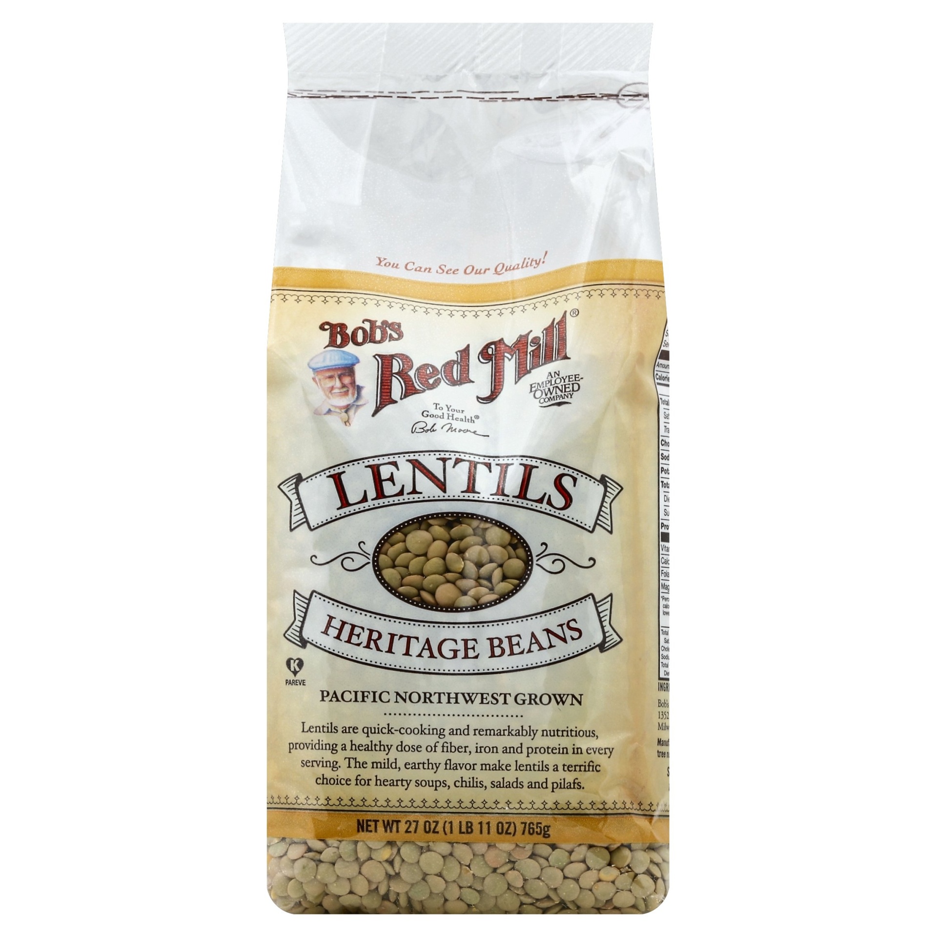 slide 1 of 1, Bob's Red Mill Lentils Heritage Beans, 27 oz