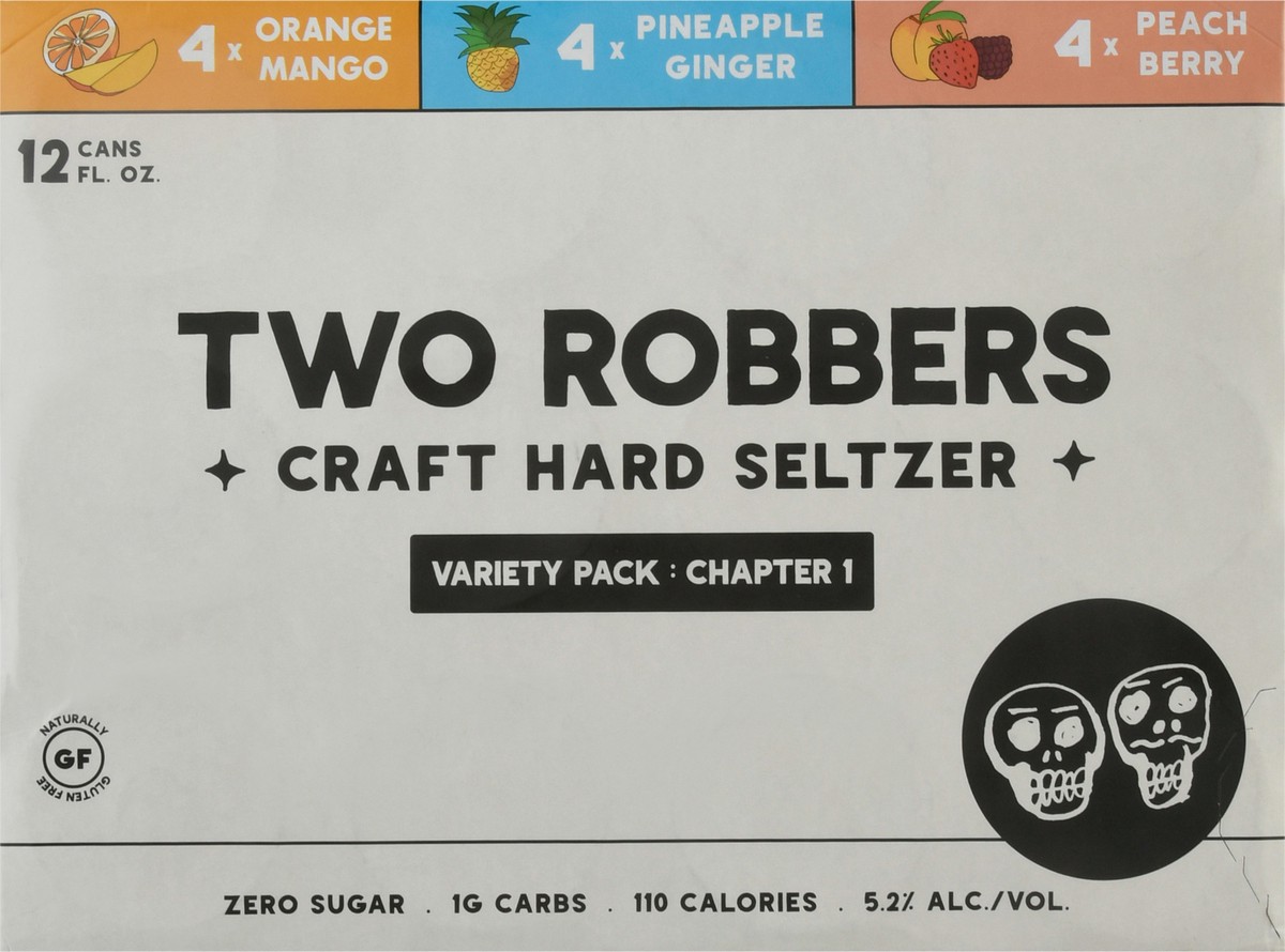 slide 1 of 9, Two Robbers Variety Pack Craft Hard Seltzer 12 - 12 fl oz Cans, 12 ct