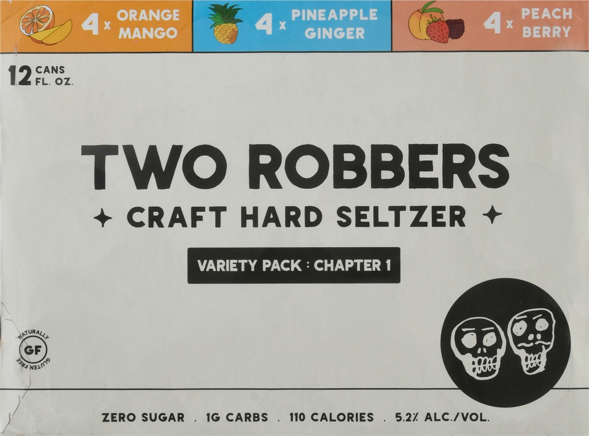 slide 2 of 9, Two Robbers Variety Pack Craft Hard Seltzer 12 - 12 fl oz Cans, 12 ct