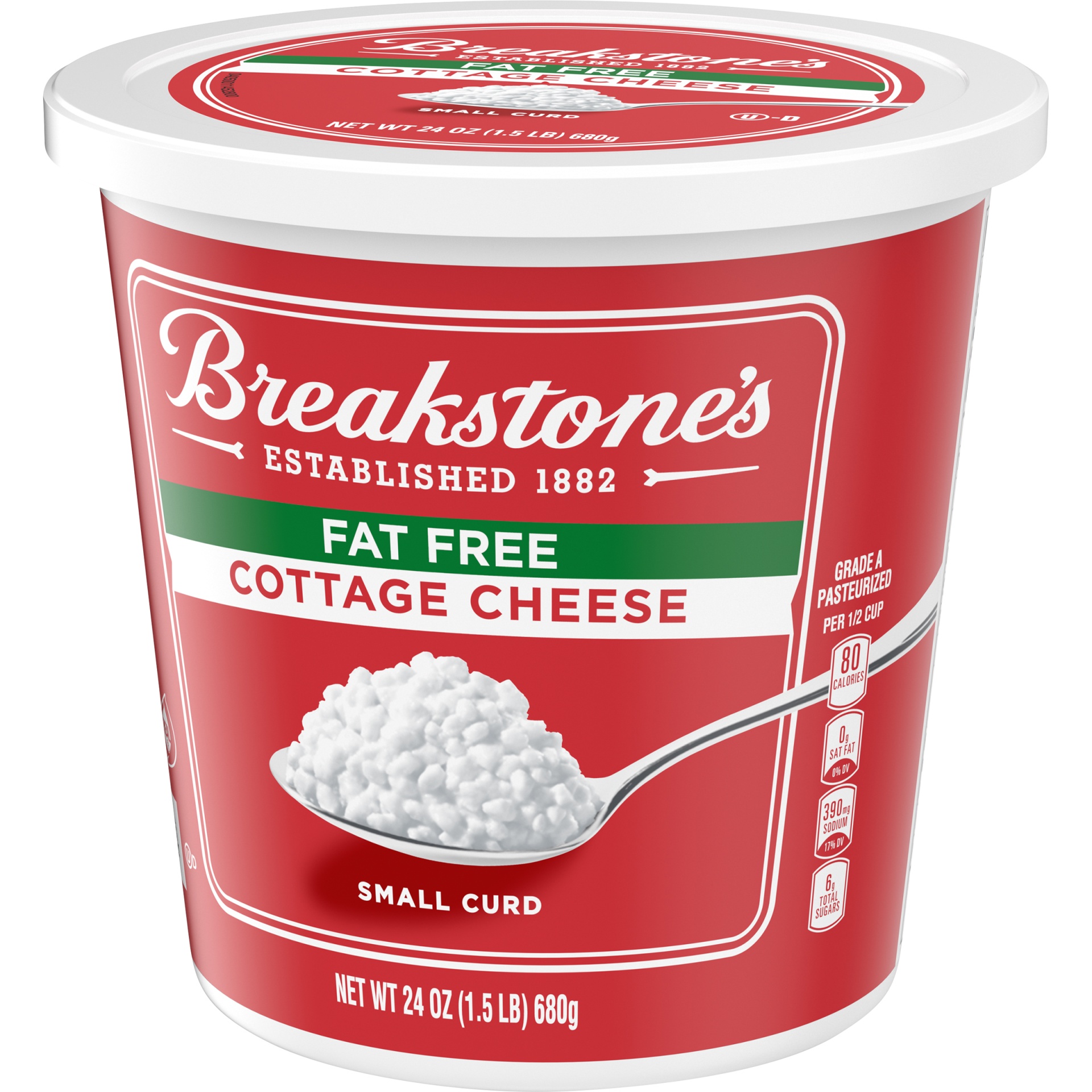 slide 3 of 6, Breakstone's Fat Free Small Curd Cottage Cheese, 24 oz