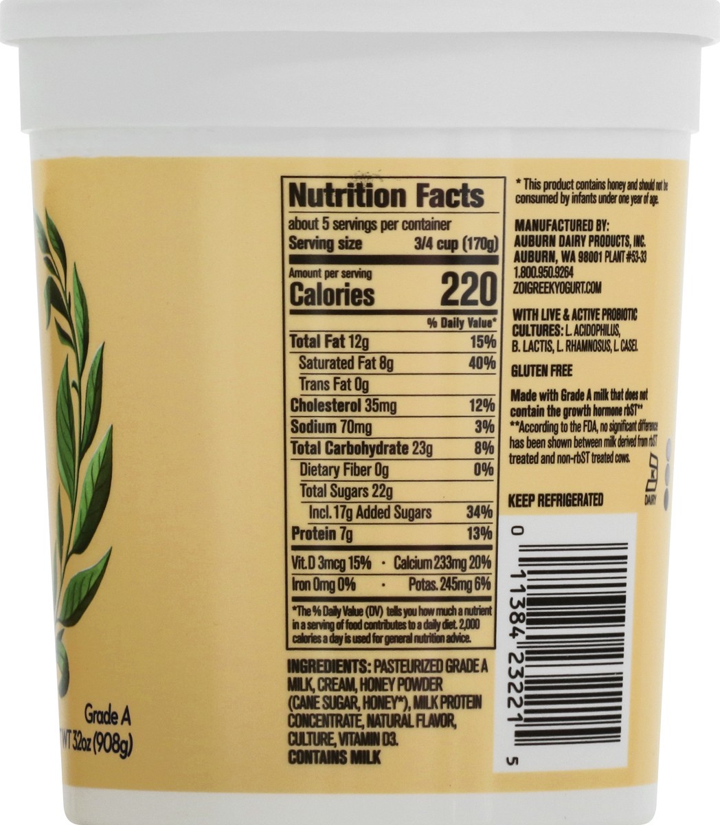 slide 8 of 13, Zoi Traditional Style Greek Honey Vanilla Yogurt 32 oz, 
