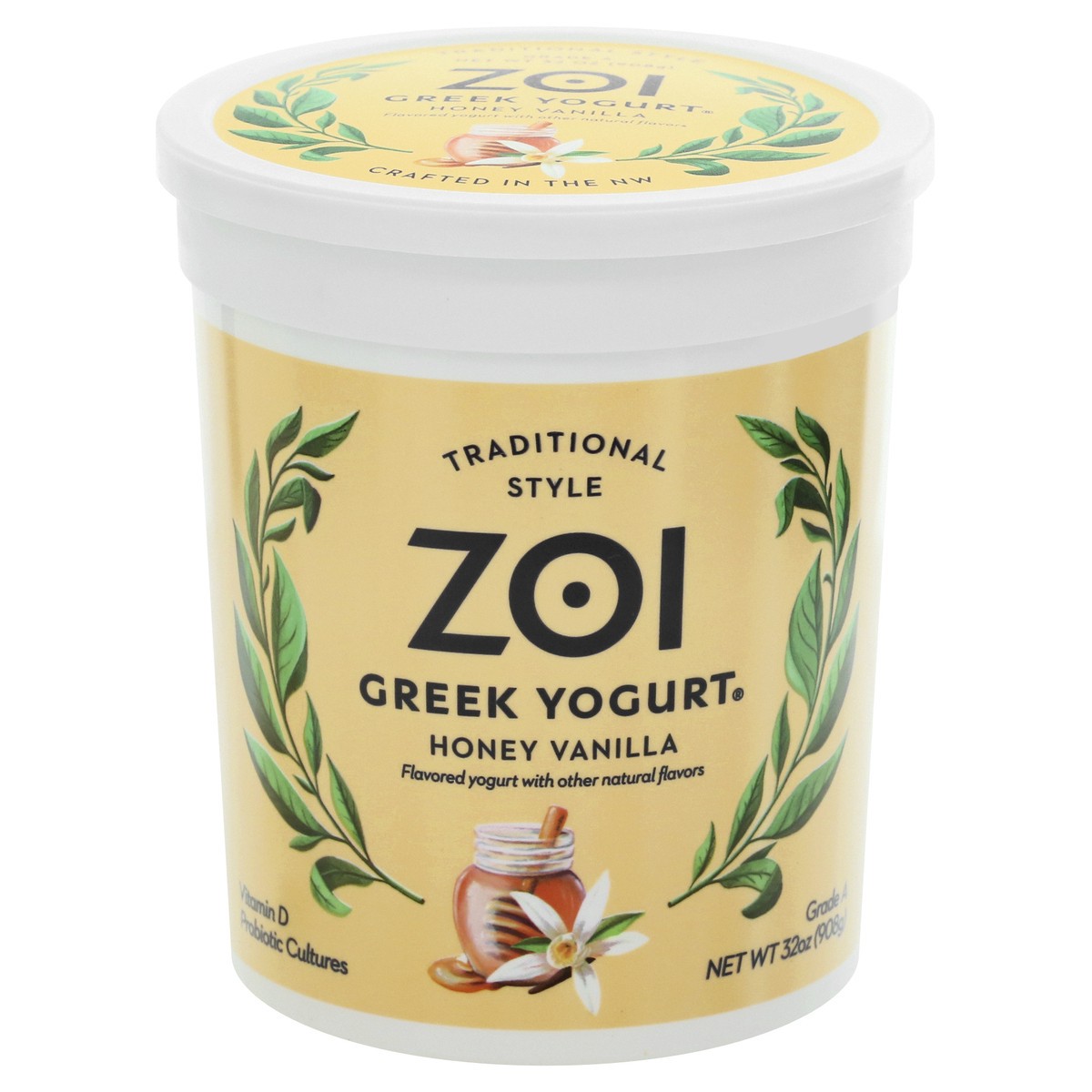 slide 9 of 13, Zoi Traditional Style Greek Honey Vanilla Yogurt 32 oz, 