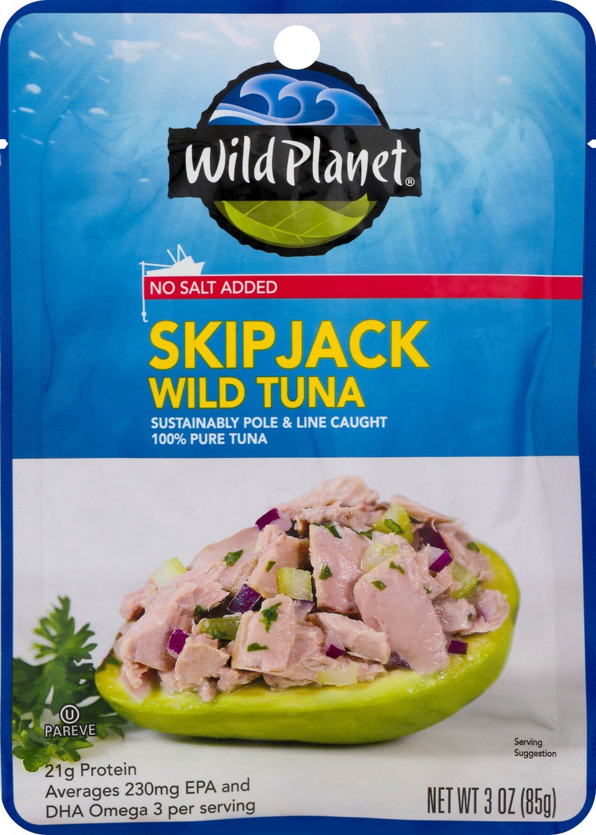 slide 6 of 9, Wild Planet No Salt Added Skipjack Wild Tuna, 3 oz