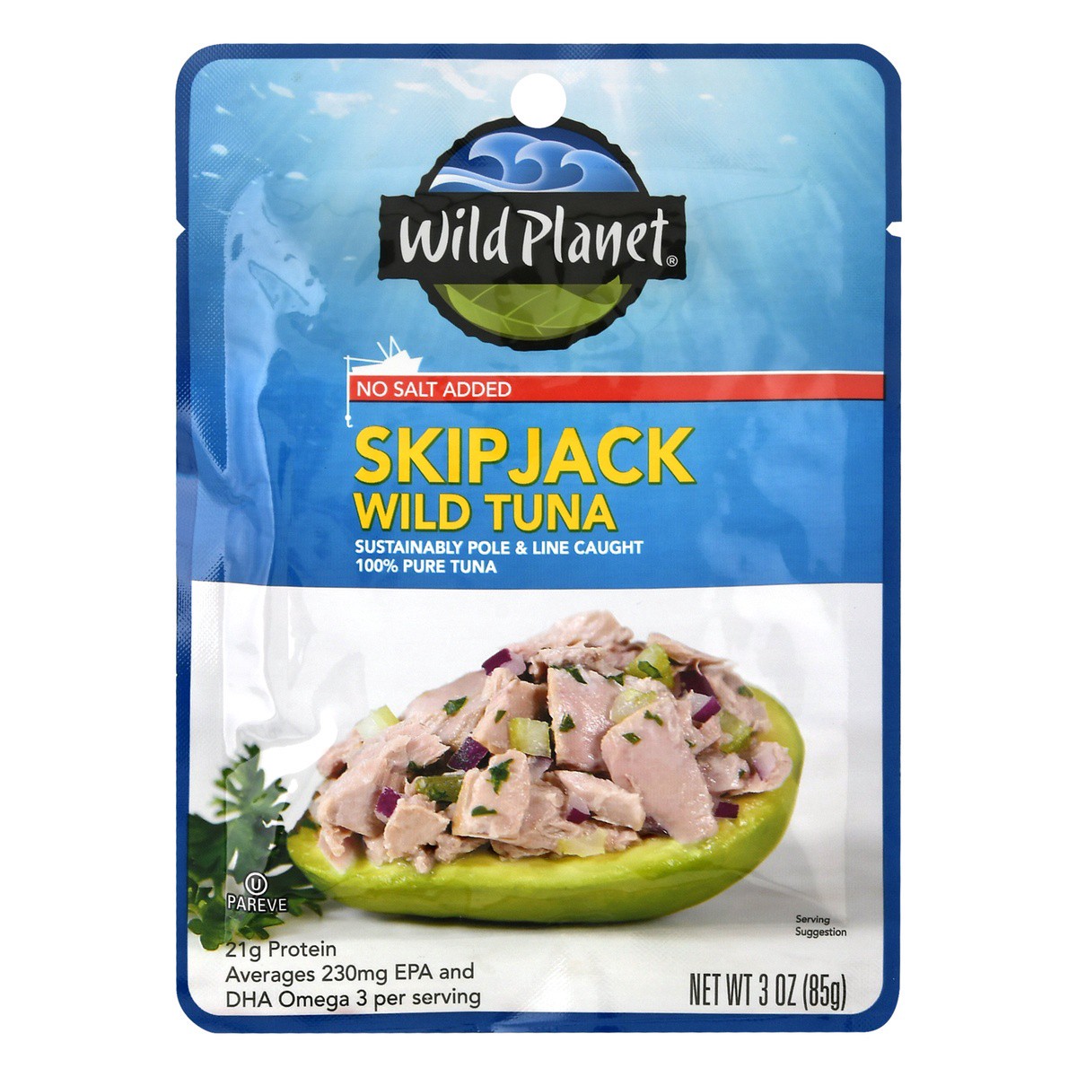 slide 1 of 9, Wild Planet No Salt Added Skipjack Wild Tuna, 3 oz