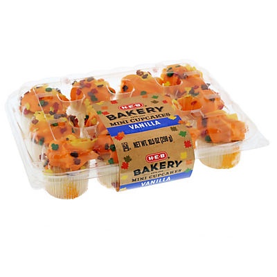 slide 1 of 1, H-E-B Mini Harvest Vanilla Cupcakes, 12 ct