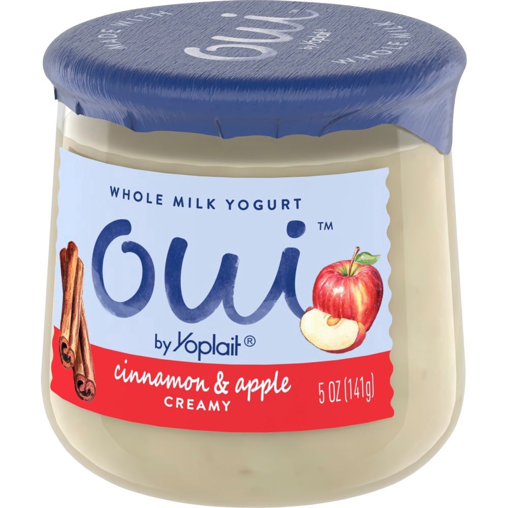 slide 5 of 6, Oui by Yoplait Creamy Whole Milk Yogurt, Cinnamon & Apple, 5 OZ Jar, 5 oz
