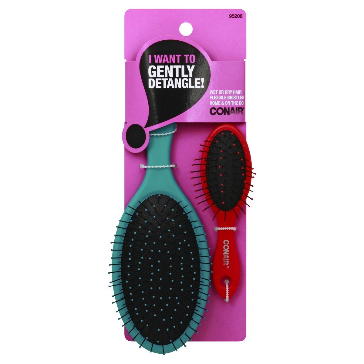 slide 3 of 3, Conair Gently Detangle Brush Set, 2 ct