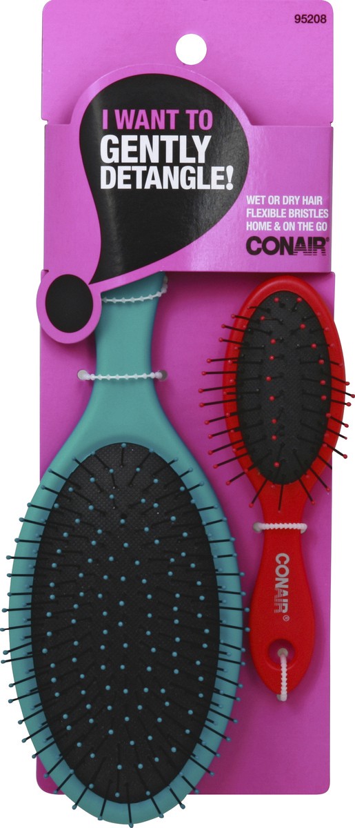 slide 1 of 3, Conair Gently Detangle Brush Set, 2 ct