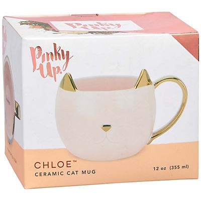 slide 1 of 1, Pinky Up Chloe Pink Cat Mug, 1 ct