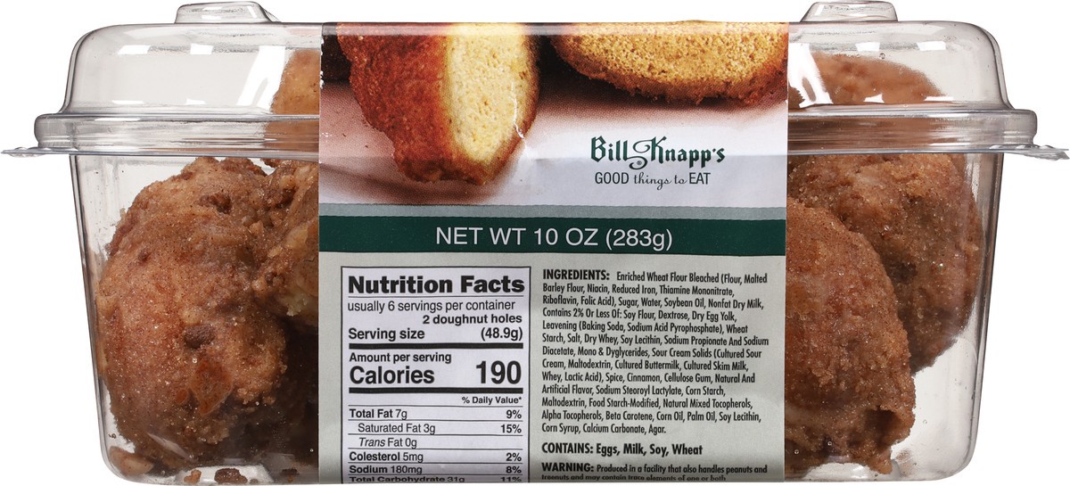 slide 4 of 9, Bill Knapp's Cinnamon Sugar Doughnut Holes 10 oz, 