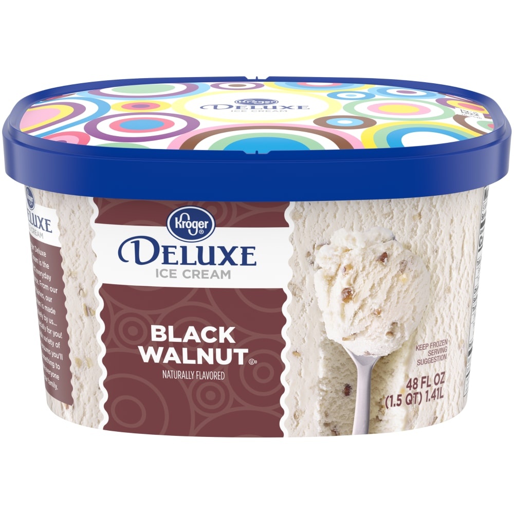 slide 1 of 1, Kroger Deluxe Black Walnut Ice Cream, 48 fl oz
