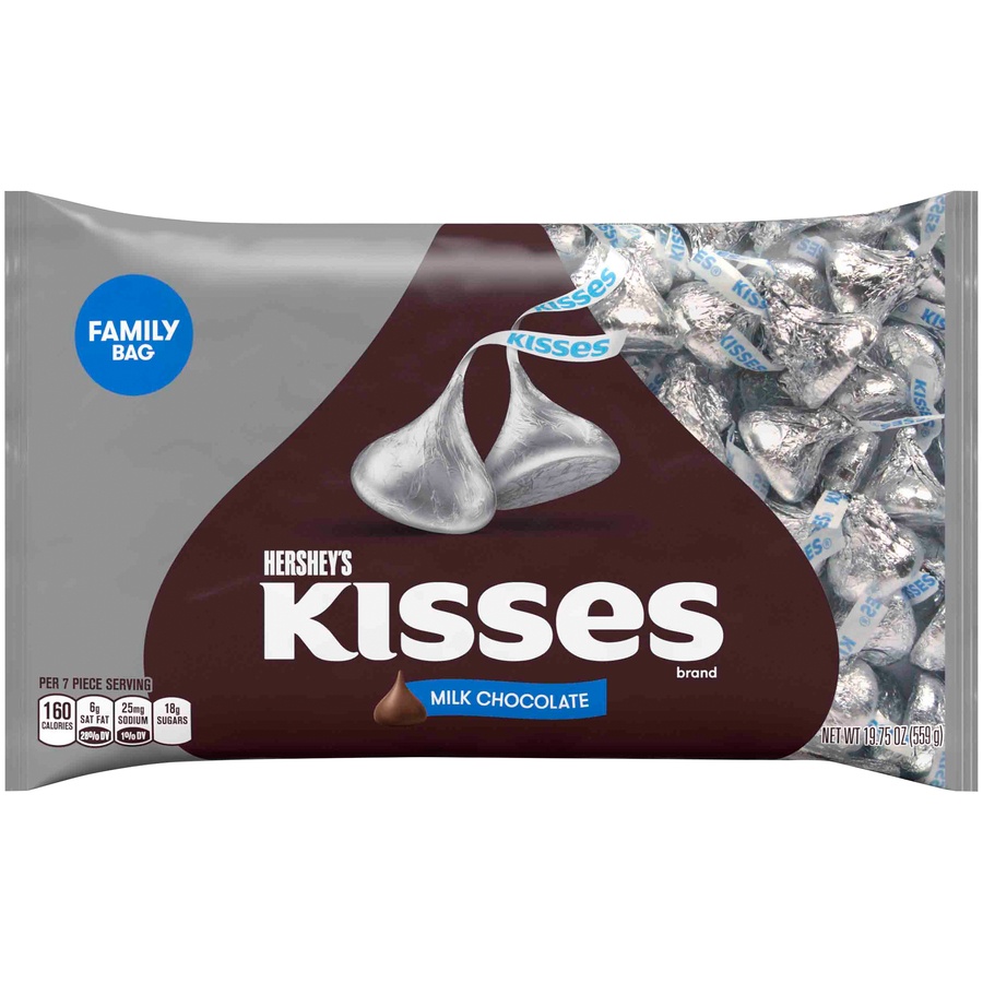 slide 1 of 1, Hershey's Kisses Milk Chocolate, 19.75 oz