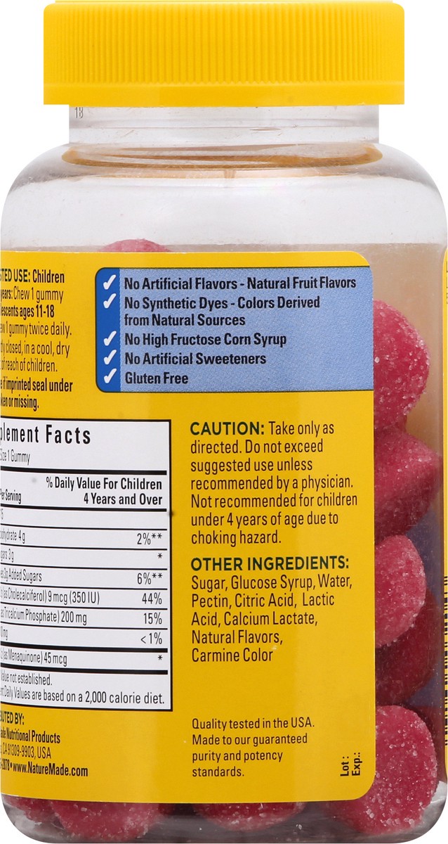 slide 9 of 10, Nature Made 3-in-1 Gummies Strawberry Bone Builder 40 ea, 40 ct