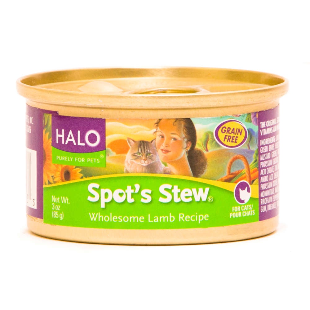 slide 1 of 1, Halo Spot's Stew Wholesome Lamb Recipe Wet Cat Food, 3 oz