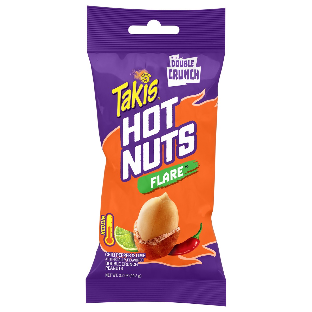 slide 1 of 8, Takis Hot Nuts Medium Flare Double Crunch Peanuts 3.2 oz, 3.2 oz