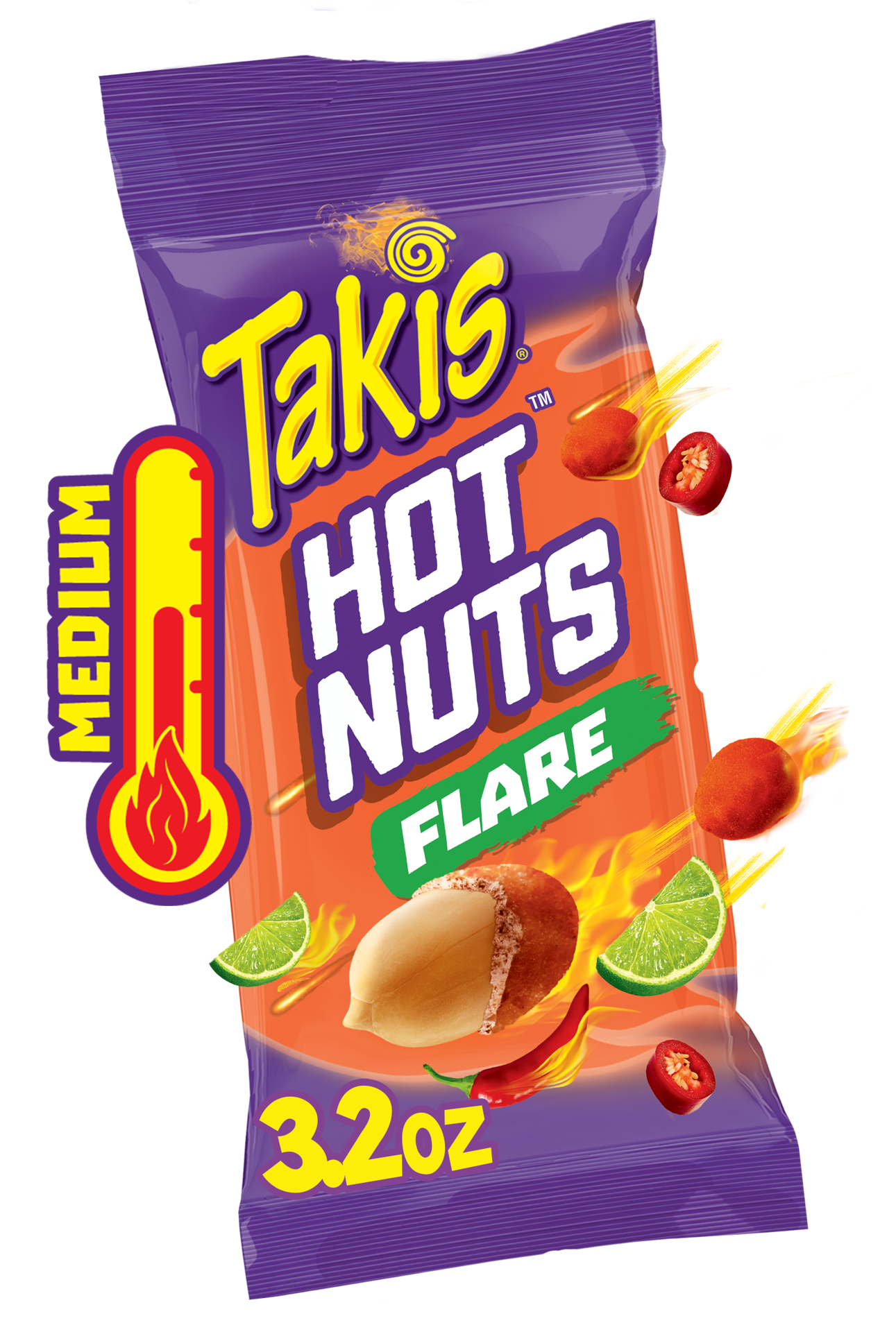 slide 1 of 8, Takis Barcel Hot Nuts, 3.2 oz