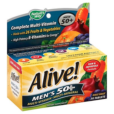 slide 1 of 2, Nature's Way Alive! Men's 50+ Multi-Vitamin Tablets, 50 ct