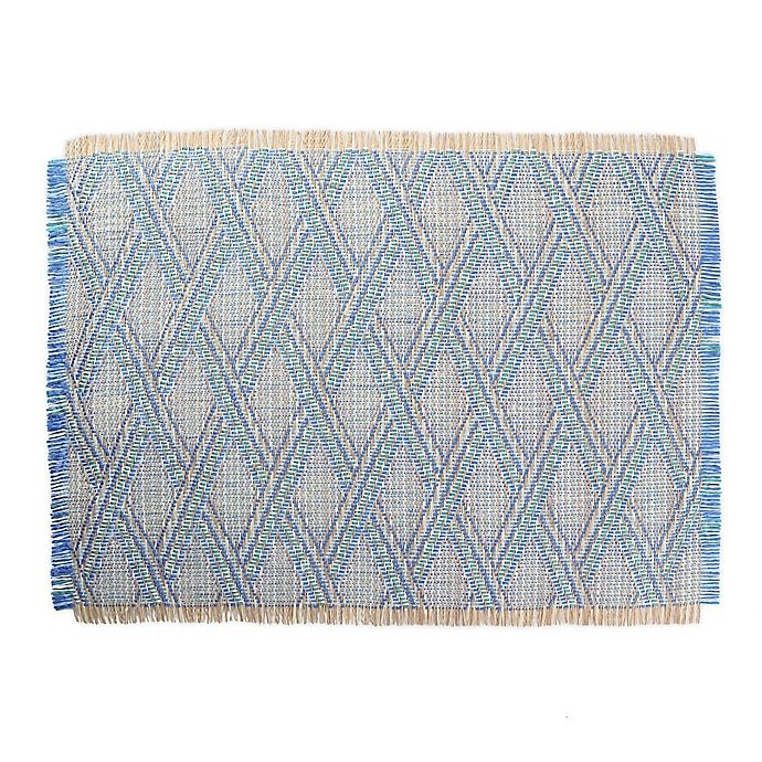 slide 1 of 1, Destination Summer Fringe Geometric Placemat - Blue/Multi, 1 ct