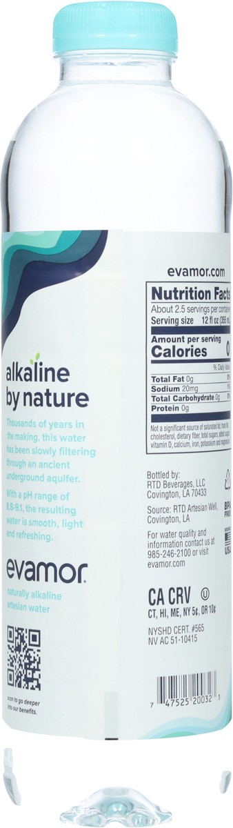 slide 6 of 9, evamor Natural Artesian Water - 32 fl oz, 32 oz