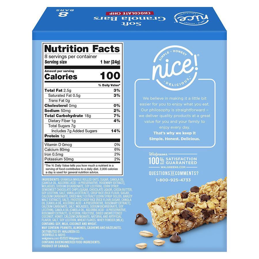 slide 5 of 5, Nice! Chewy Bars Chewy Chocolate Chip, 8 ct 1 oz