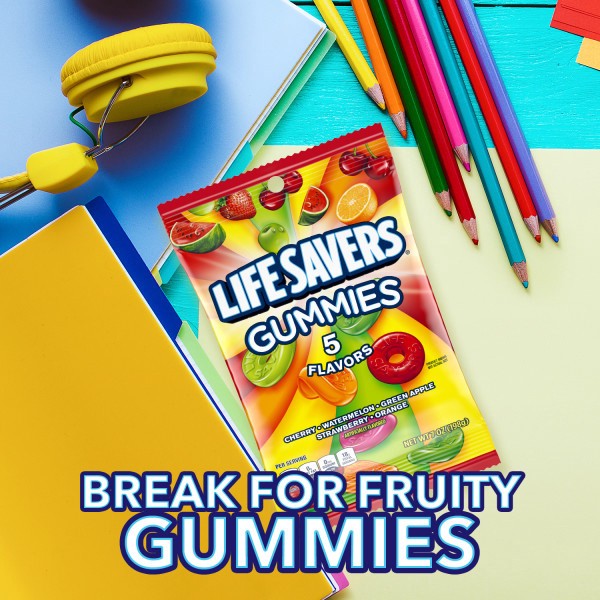 slide 7 of 8, Life Savers 5 Flavors Gummies Candy Bag, 7.2 oz