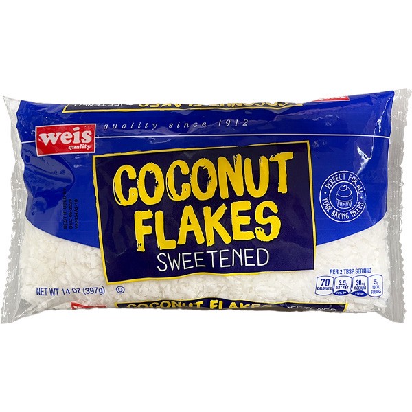 slide 1 of 1, Weis Quality Sweetened Coconut Flakes, 14 oz