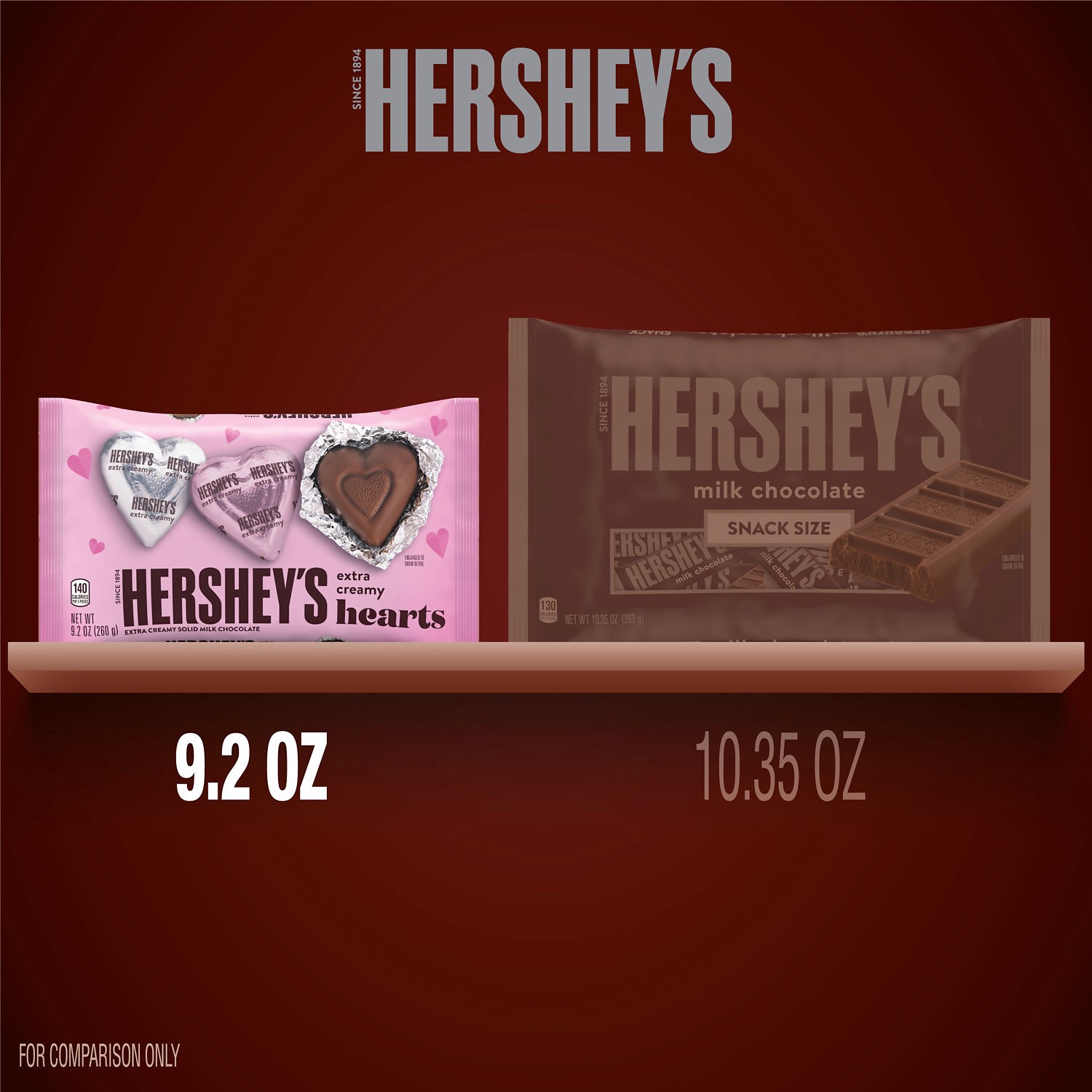 slide 8 of 8, Hershey's Milk Chocolate, Hearts, Extra Creamy, Solid, 9.2 oz